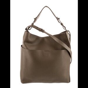 All Saints leather hobo bag in taupe